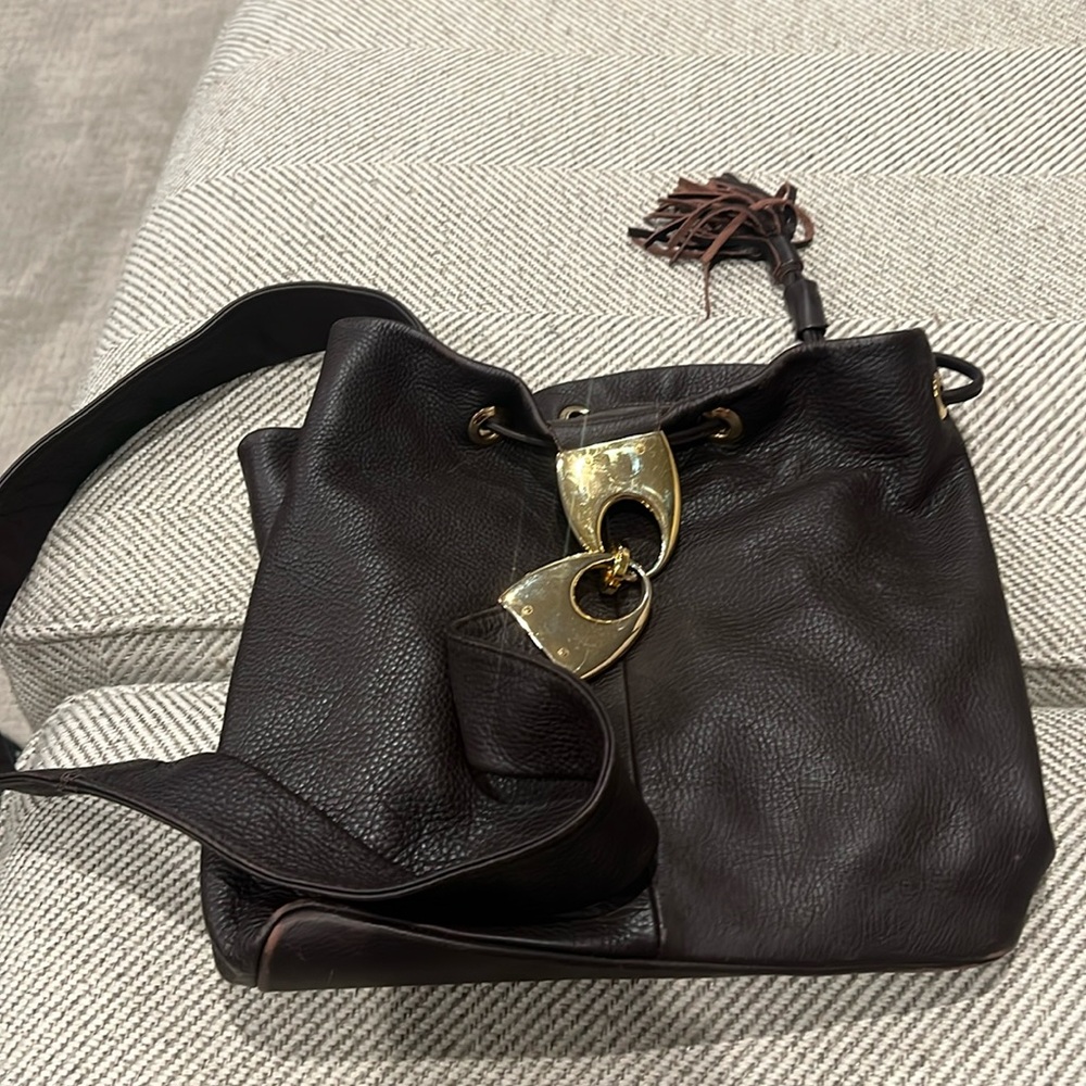 Paola del Lungo brown leather bag